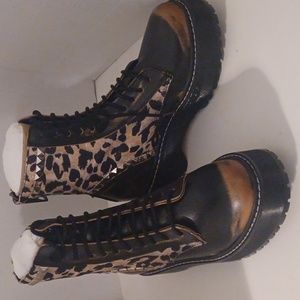 Steve Madden Leopard Combat Boots